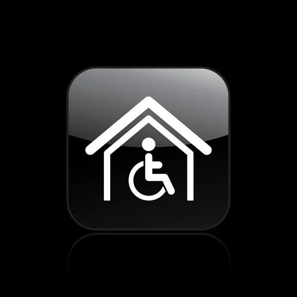 Illustrazione vettoriale dell'icona domestica dell'handicap isolato — Vettoriale Stock