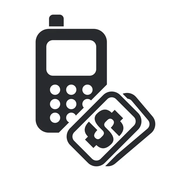 Illustration vectorielle de l'icône du coût du téléphone isolé — Image vectorielle