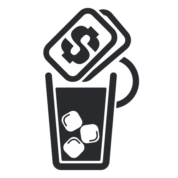 Illustration vectorielle de l'icône du prix des boissons isolées — Image vectorielle