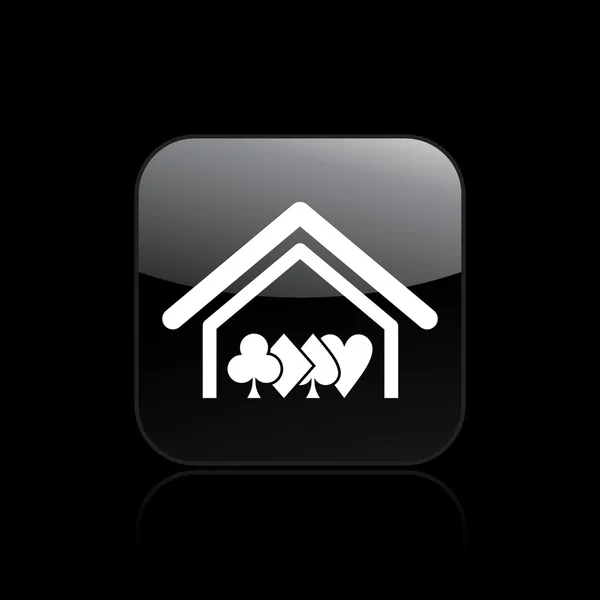 Vector illustration of single poker house icon — Stock Vector