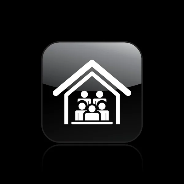 Illustrazione vettoriale dell'icona della riunione a casa singola — Vettoriale Stock
