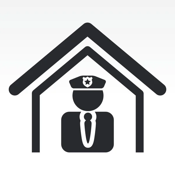 Illustration vectorielle de l'icône du poste de police isolé — Image vectorielle