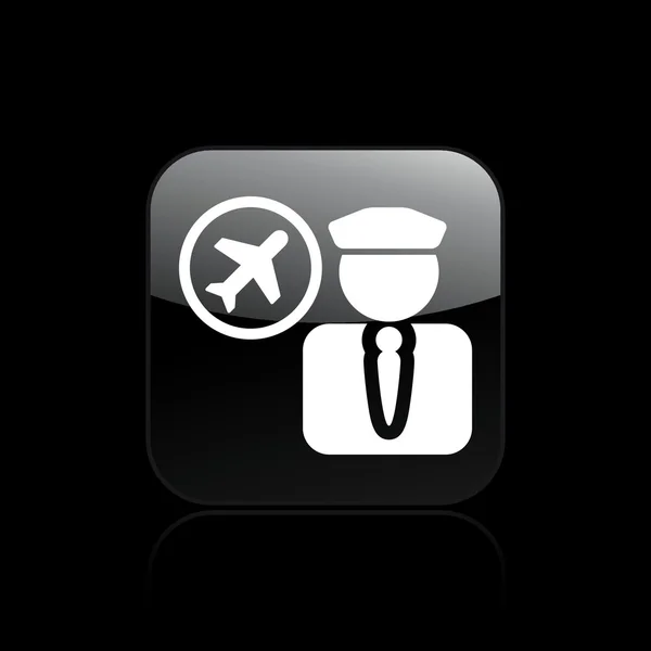 Ilustração vetorial do ícone de piloto aéreo único — Vetor de Stock