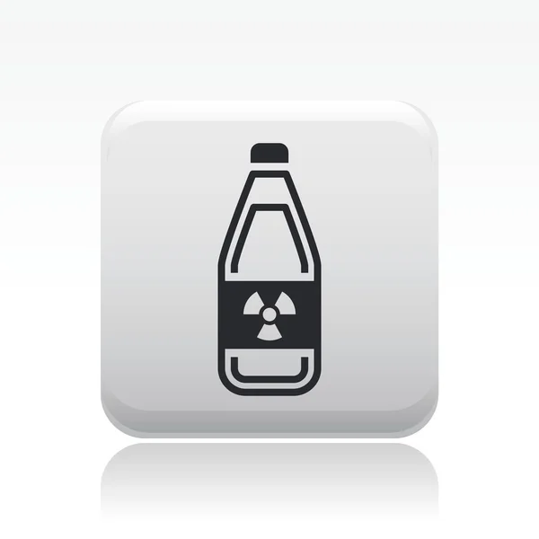 Vector illustration of single radioactive bottle icon — Stock Vector
