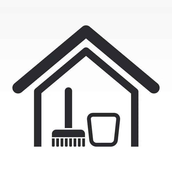 Ilustracja wektorowa ikona na białym tle czysty dom — Wektor stockowy