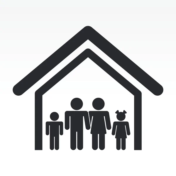 Vektor-Illustration von Einfamilienhaus-Symbol — Stockvektor