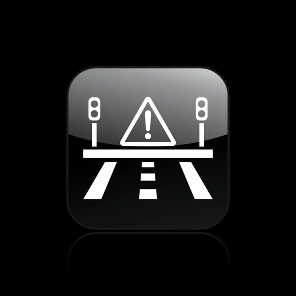 Ilustração vetorial do ícone de estrada de perigo único — Vetor de Stock