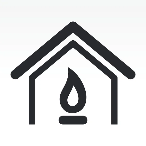 孤立したガス ホーム アイコンのベクトル イラスト — ストックベクタ
