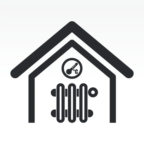 Ilustração vetorial do ícone de temperatura única em casa — Vetor de Stock