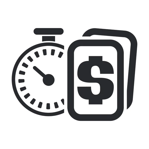 Vector illustration of single time-money icon — Stock Vector