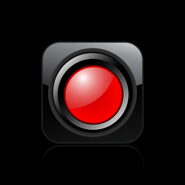単一の赤い信号アイコンのベクトル イラスト — ストックベクタ