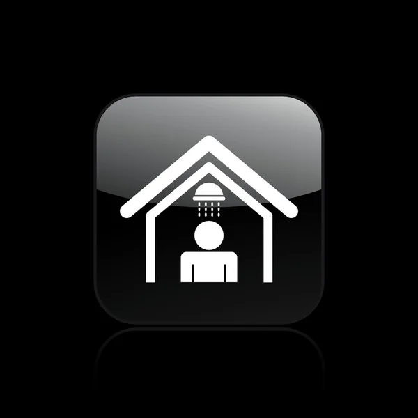 Ilustración vectorial del icono de ducha de una sola casa — Vector de stock