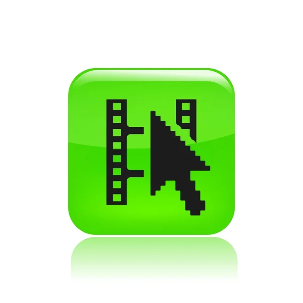 Ilustração vetorial do ícone de streaming de filme único — Vetor de Stock