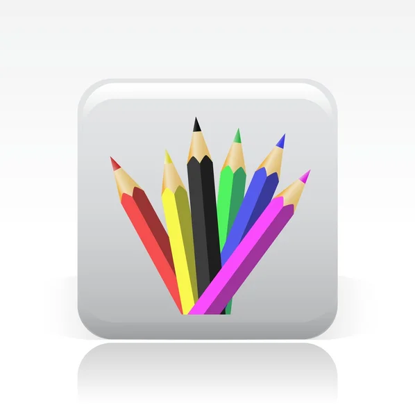 Illustration vectorielle de l'icône simple crayon de couleur — Image vectorielle