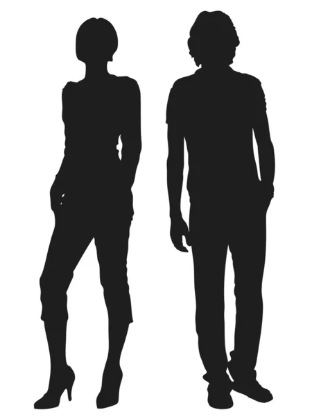 Vector illustration of fashion silhouette — Stock Vector