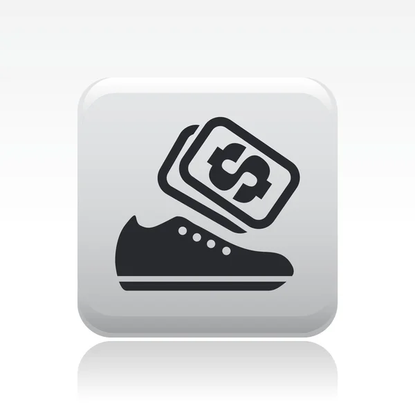 Illustrazione vettoriale dell'icona del prezzo della singola scarpa — Vettoriale Stock
