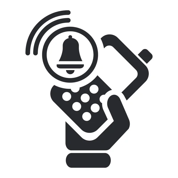 Vector illustration of single phone alarm icon — Stock Vector