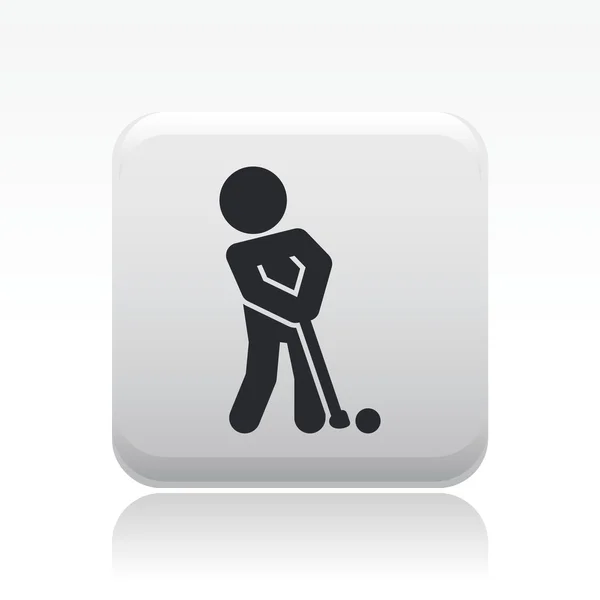 Векторная иллюстрация иконки одного игрока в гольф — стоковый вектор