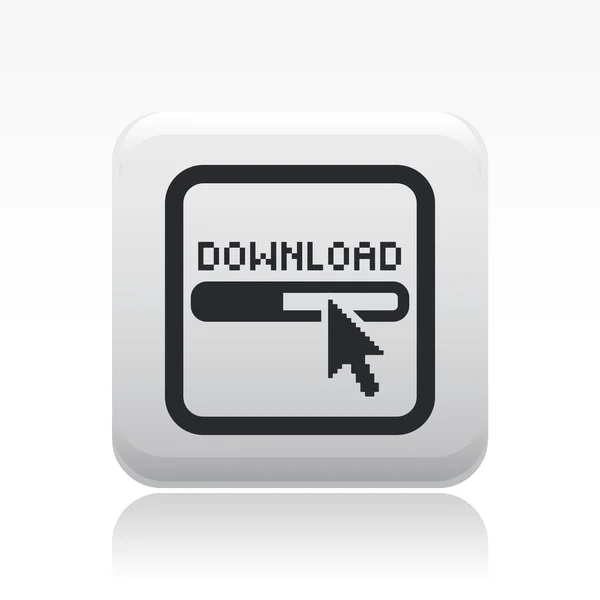 Ilustração vetorial do ícone de download único — Vetor de Stock