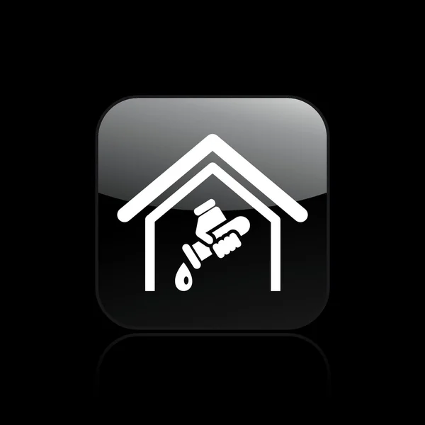 Illustration vectorielle de l'icône de maison d'eau unique — Image vectorielle