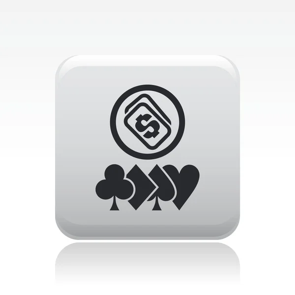 Ilustração vetorial do ícone de poker único — Vetor de Stock