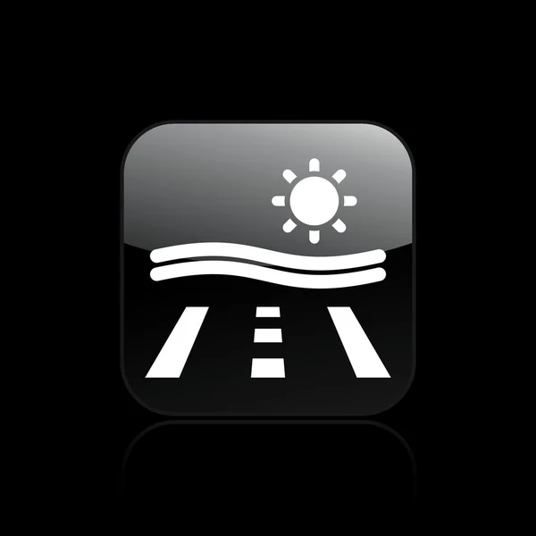 Ilustración vectorial del icono de la carretera marítima única — Vector de stock
