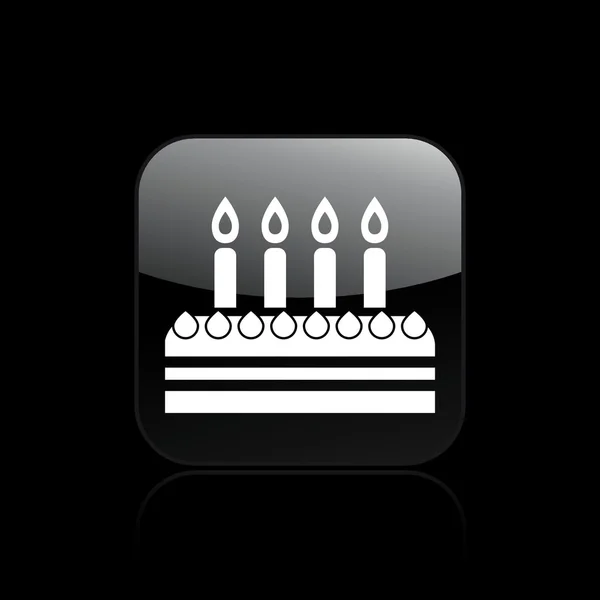 Vector illustration of single birthday cake icon — Stock Vector