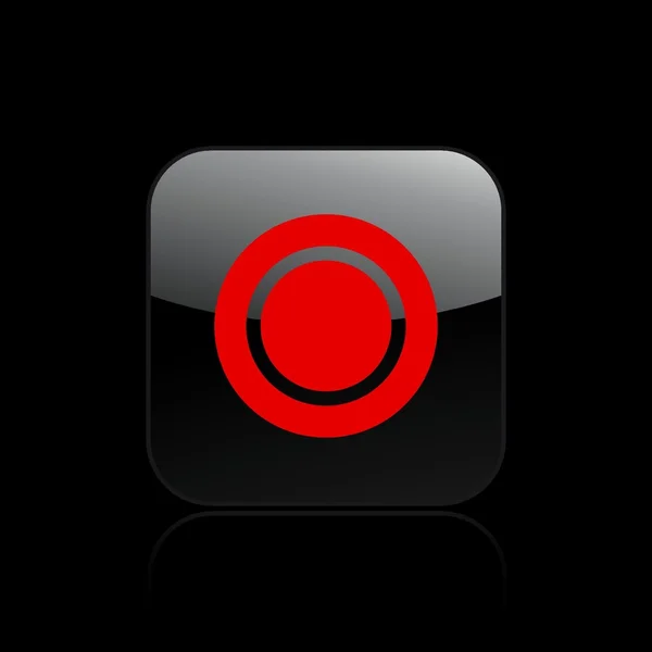 Illustrazione vettoriale dell'icona del singolo pulsante di registrazione — Vettoriale Stock