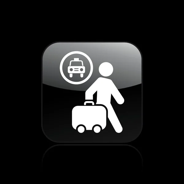 Ilustração vetorial do ícone de estação de táxi único — Vetor de Stock