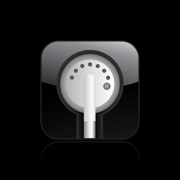 Vector illustration of single earphones icon — Stock Vector