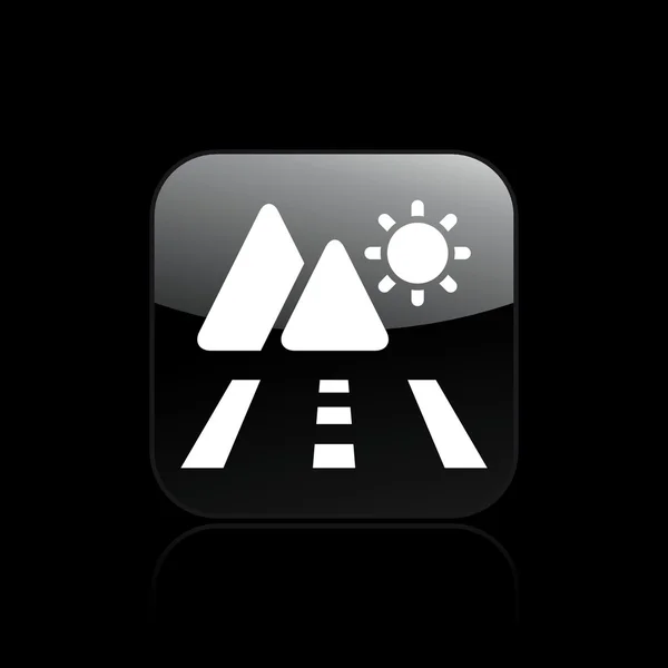 Vector illustration of single mountain road icon — Stock Vector