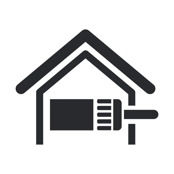 Vector illustration of single paint home icon — Stock Vector