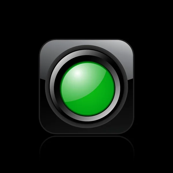Vector illustration of single green light icon — Stock Vector