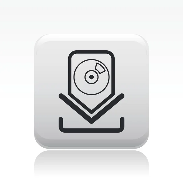 Illustration vectorielle de l'icône de téléchargement de cd unique — Image vectorielle