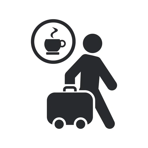Vector illustration of single coffee travel icon — Stock Vector