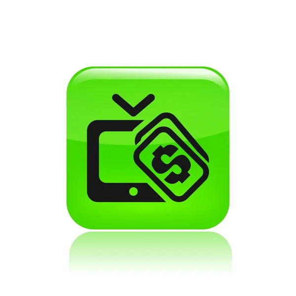 Illustrazione vettoriale dell'icona della televisione a pagamento singola — Vettoriale Stock