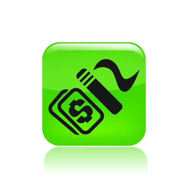 Illustrazione vettoriale dell'icona a pagamento del fumo singolo — Vettoriale Stock