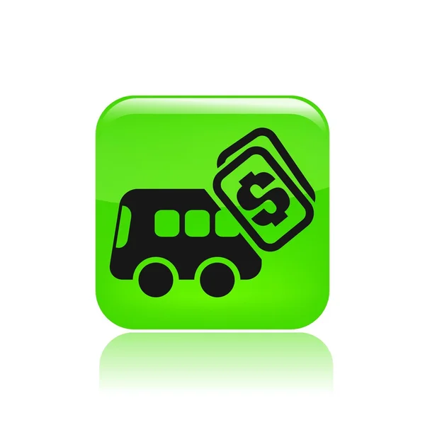 Ilustración vectorial del icono de costo de bus único — Archivo Imágenes Vectoriales
