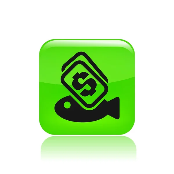 Ilustración vectorial del icono del precio único del pescado — Vector de stock