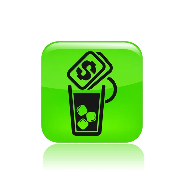 Illustrazione vettoriale dell'icona del costo della singola bevanda — Vettoriale Stock