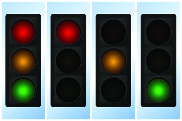 Illustrazione vettoriale dell'icona del semaforo singolo — Vettoriale Stock