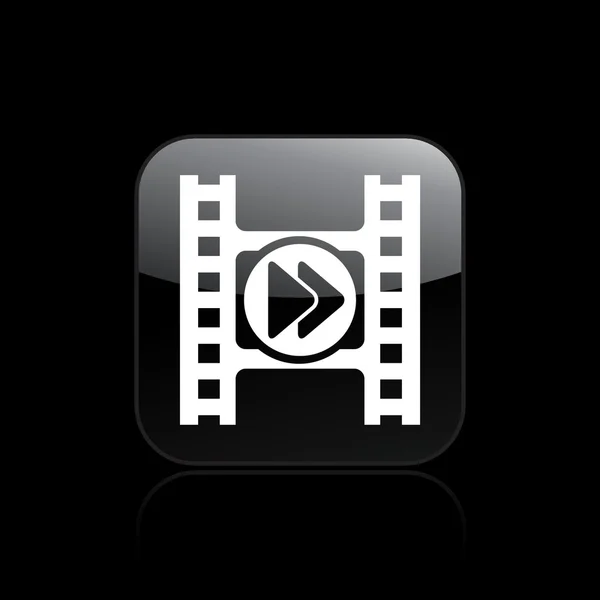 Ilustracja wektorowa ikona jeden odtwarzacz wideo — Wektor stockowy