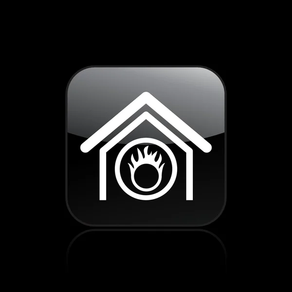 Ilustración vectorial del icono de casa de peligro único — Vector de stock