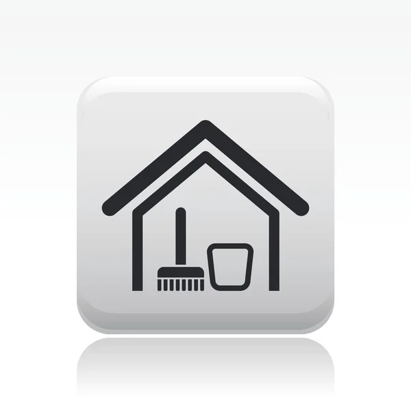 Ilustración vectorial del icono de una sola casa limpia — Vector de stock