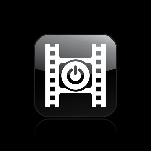 Vector illustration of single video power icon — Stock Vector