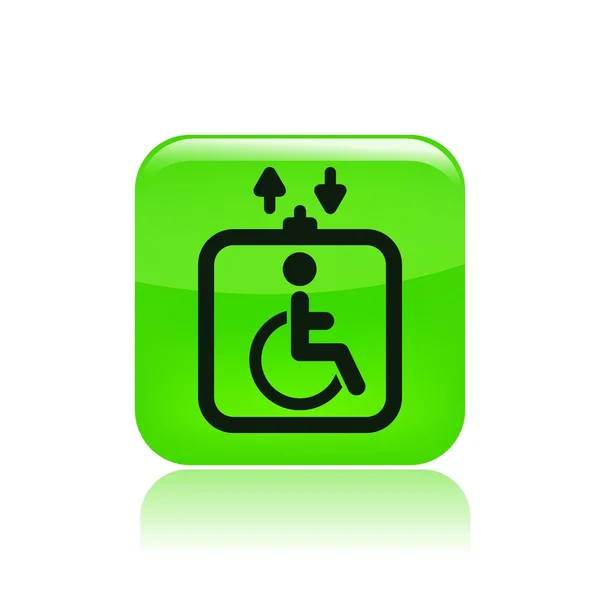 Ilustración vectorial del icono de ascensor con discapacidad única — Archivo Imágenes Vectoriales