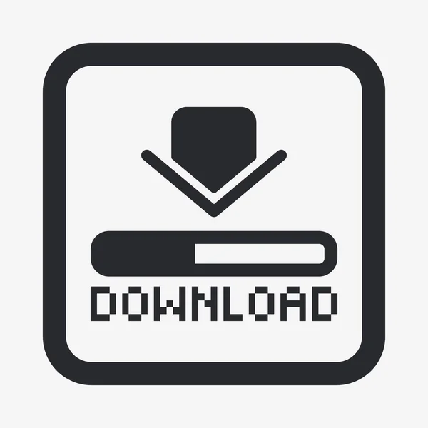 Ilustração vetorial do ícone de download único —  Vetores de Stock
