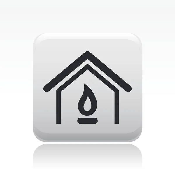 Ilustración vectorial del icono de hogar de fuego único — Vector de stock