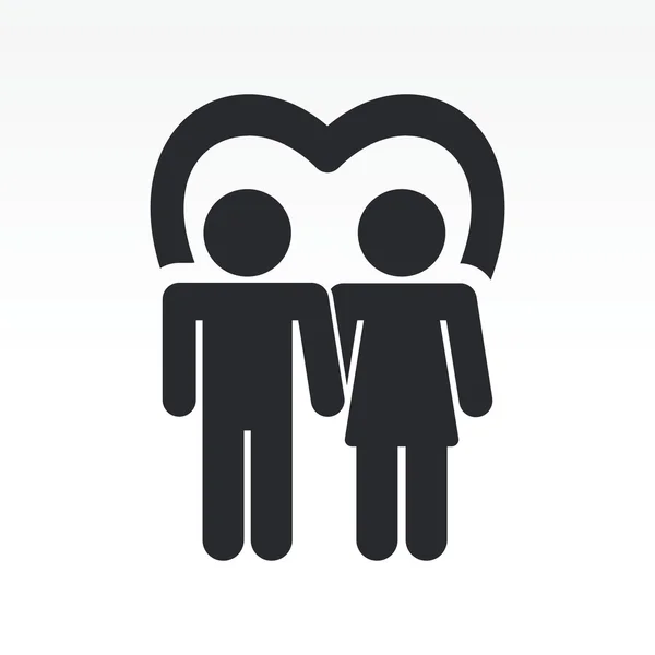 Illustration vectorielle de l'icône des amoureux isolés — Image vectorielle