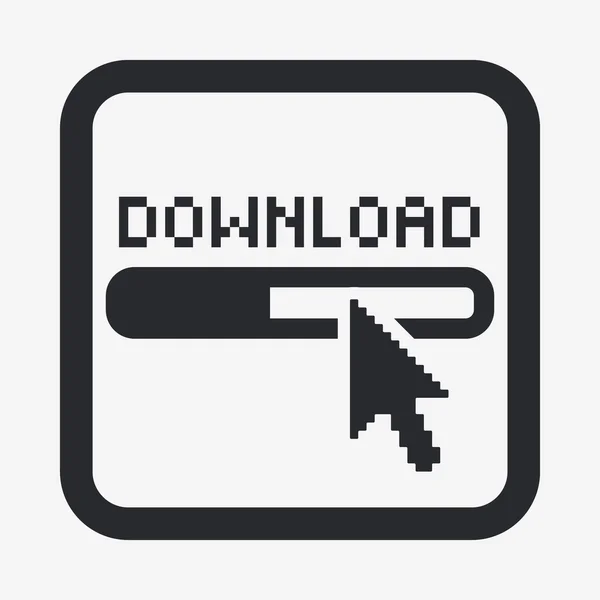 Ilustração vetorial do ícone de download único — Vetor de Stock